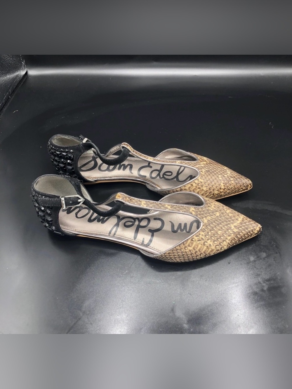 Sam Edelman Two-Tone Studded Pointed Toe Flats